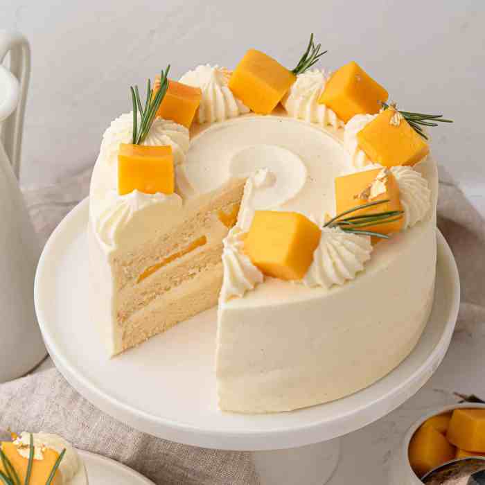 6inch Mango Cake Decorations Souffle Cheesecake