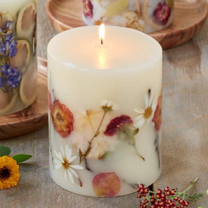 Candle scented decorative rose flower white gift