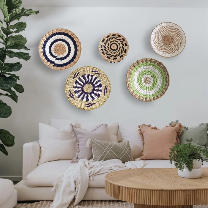 Wall baskets basket ideas decor painted space colorful shelterness décor catchy eye rugs entryway decorated boho ethnic