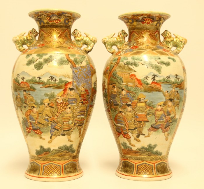 Antique Satsuma Decorative Vases