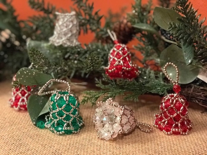 Ornaments christmas bell beaded vintage handmade mytravelingboutique contact shop