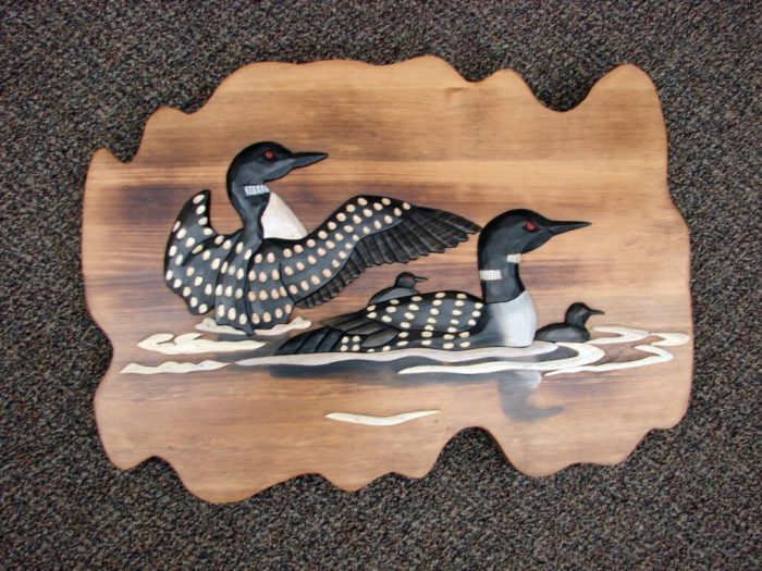 Loon On Wooood Wall Decor