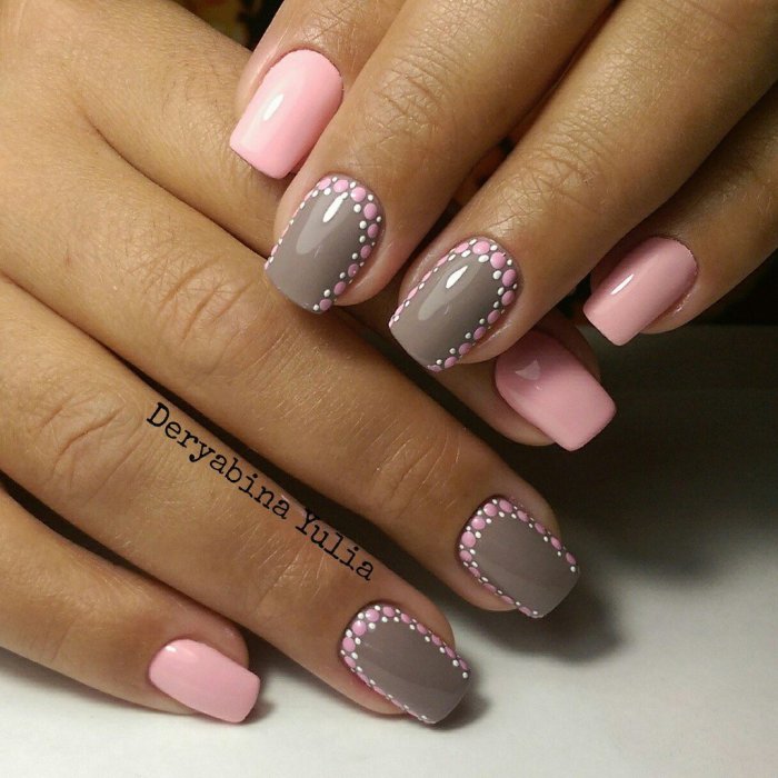 Nail nails polish designs gel 1196 manicure pink ideas bestartnails french taupe grey маникюр colours color фото ногтей colors tips